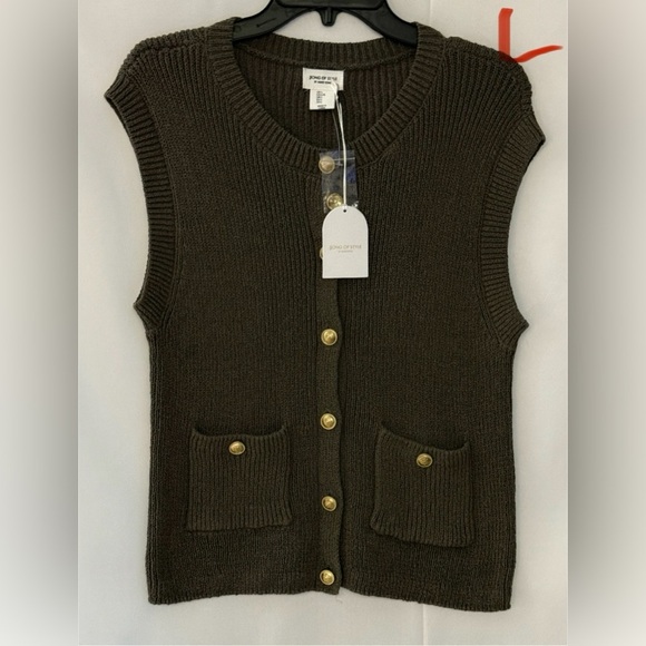 Song of Style Sweaters - Song of Style Brown Sleeveless Cardigan